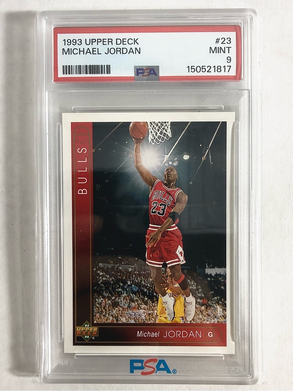 Upper Deck 1993 Michael Jordan #23 Bulls PSA 9 Mint Graded NBA Basketball Card